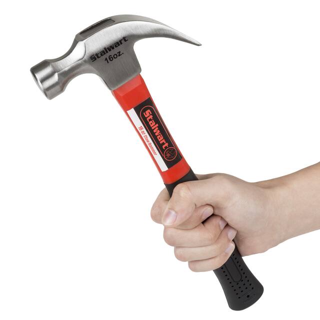 Fiberglass Claw Hammer With Comfort Grip Handle And Curved Rip Claw By Stalwart