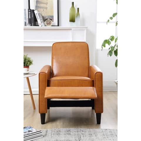 Carson Carrington Knaben Mocha Faux Leather Push Back Recliner Club Chair