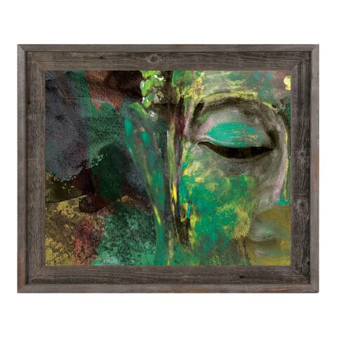 Lush Paint Buddha Abstract Framed Canvas Wall Art