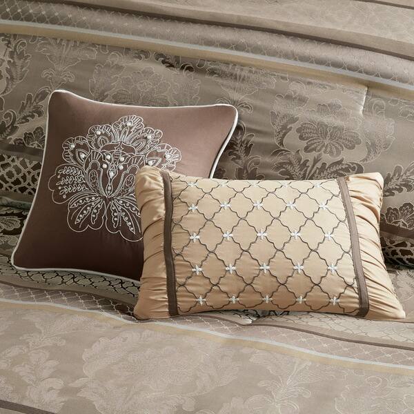 Shop Madison Park Venetian Brown Gold 7 Piece Jacquard Comforter