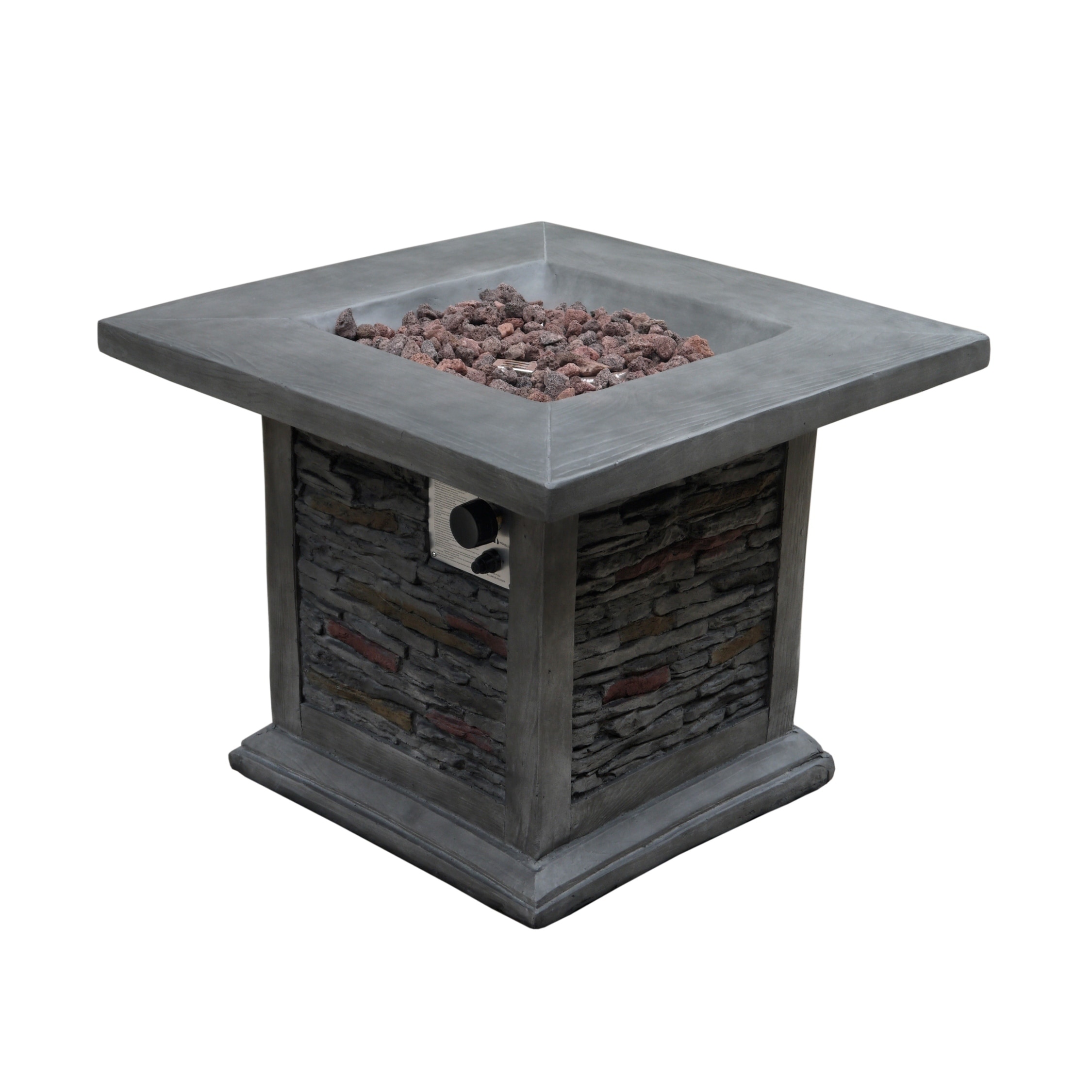 Shop Montego 30 Inch Square Gray Stacked Stone Outdoor Propane
