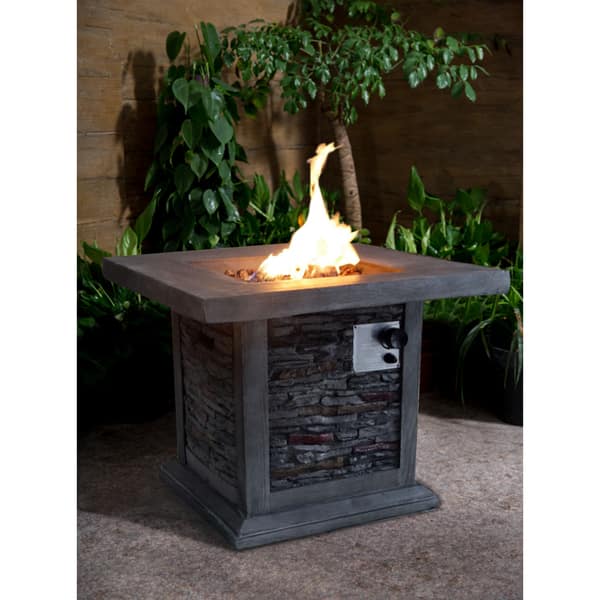 Shop Montego 30 Inch Square Gray Stacked Stone Outdoor Propane