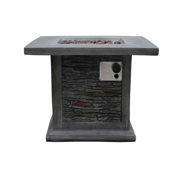 Shop Montego 30 Inch Square Gray Stacked Stone Outdoor Propane