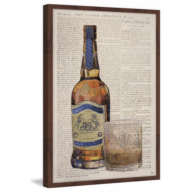 'Whiskey Poured' Framed Painting Print