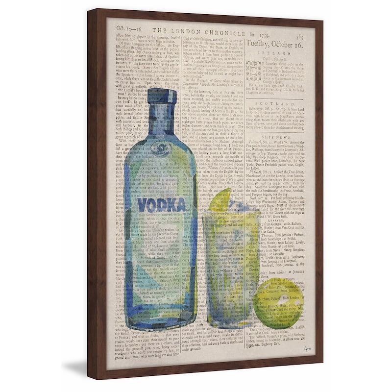 'Vodka Poured' Framed Painting Print