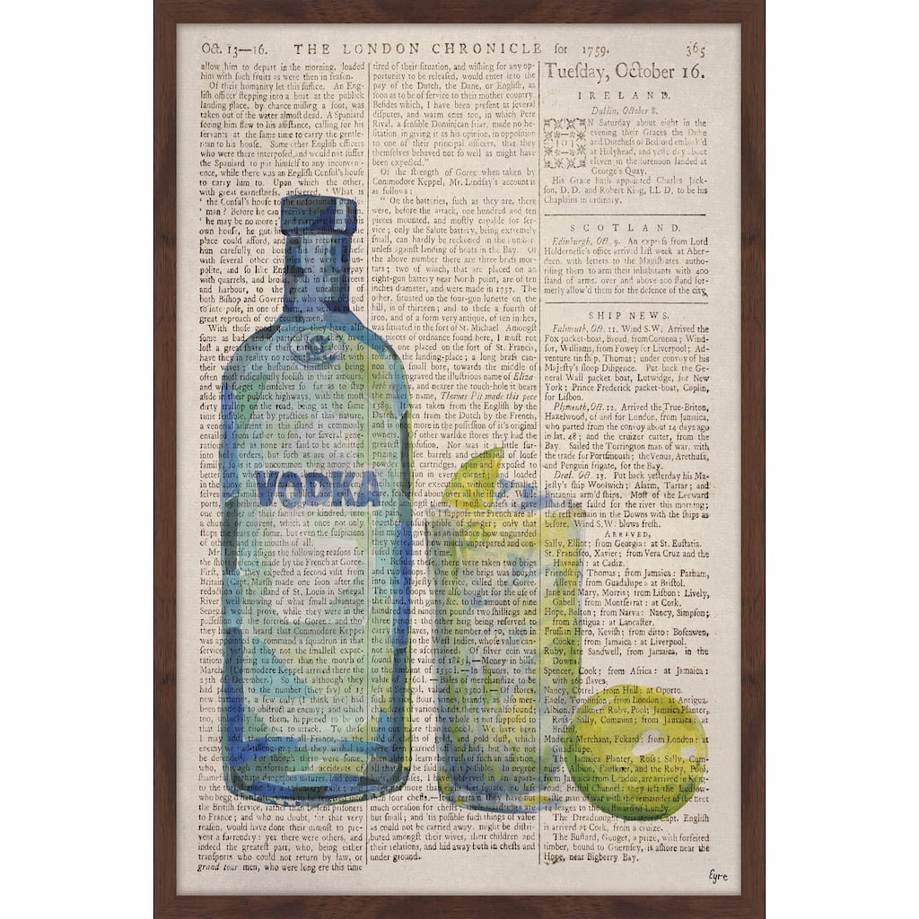 'Vodka Poured' Framed Painting Print