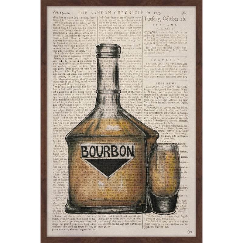 'Bourbon Poured' Framed Painting Print