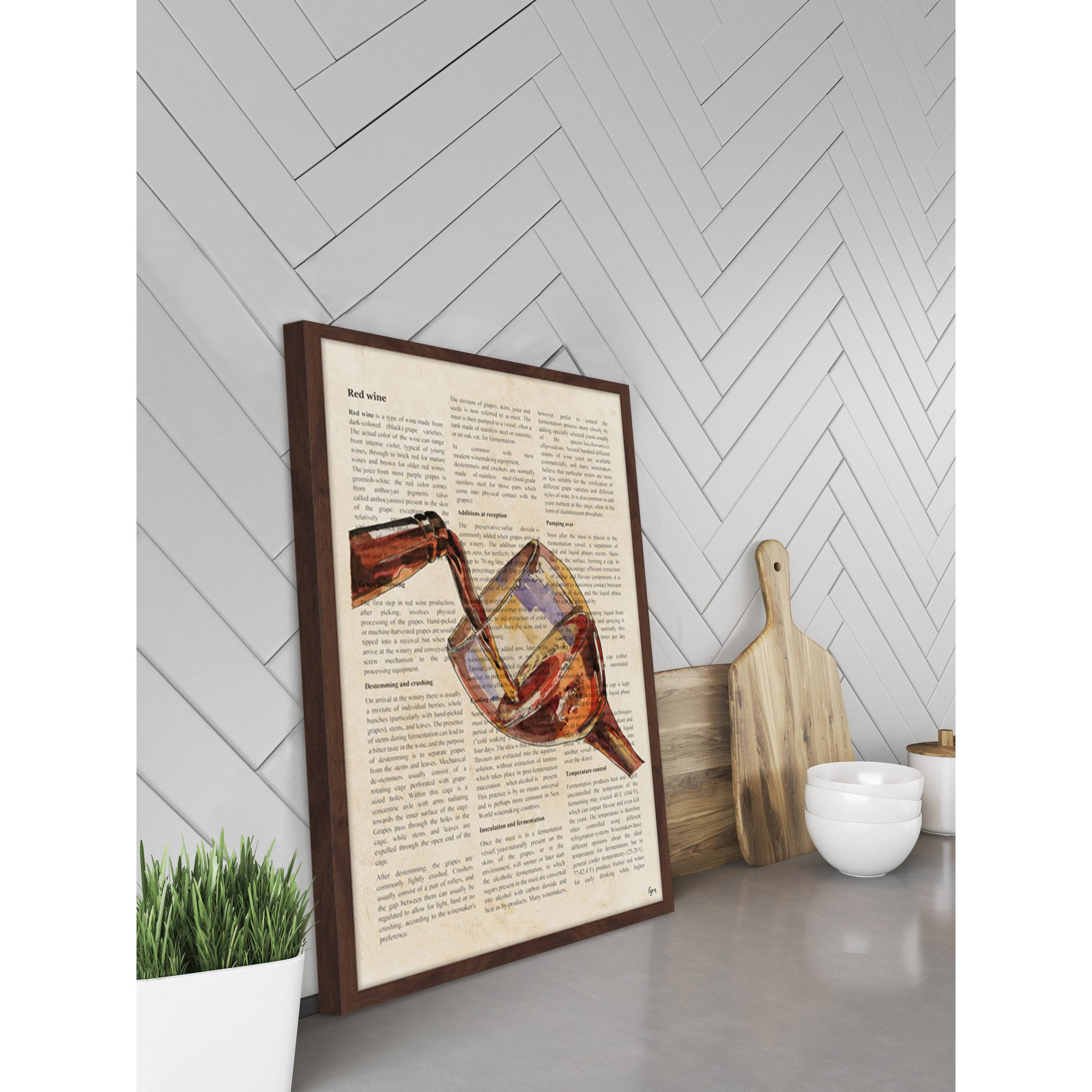 'Red Wine History II' Framed Painting Print On Sale Bed Bath