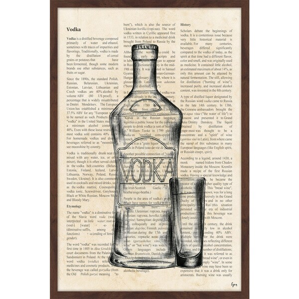 Marmont Hill Handmade Vodka History Framed Print Overstock 16202062