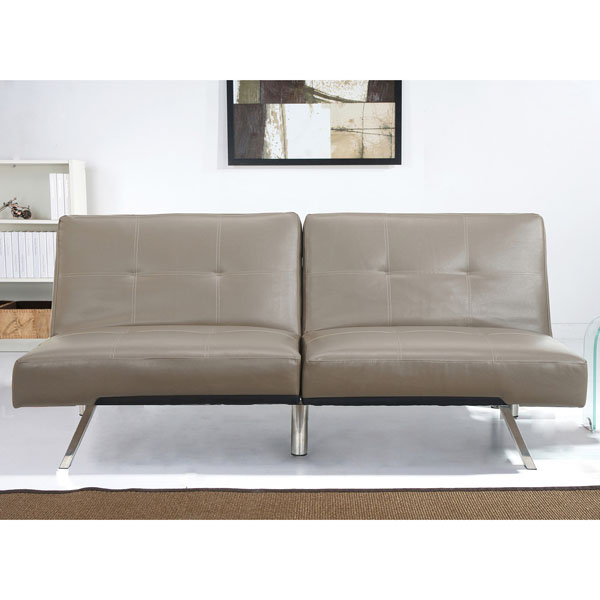 ABBYSON LIVING Aspen Taupe Faux Leather Foldable Futon 