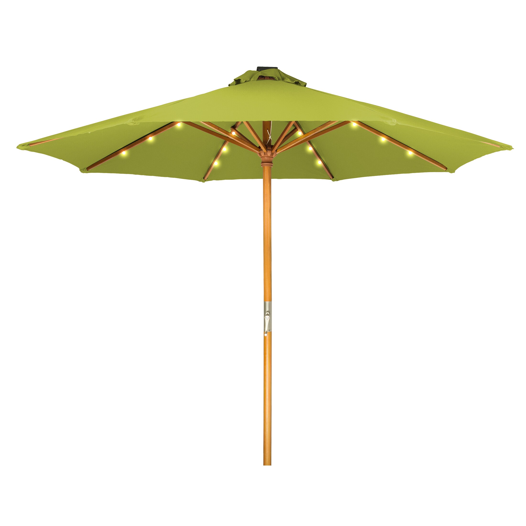 Shop Black Friday Deals On Trademark Innovations 9 Foot Solar Powered Led Lit Wood Frame Patio Umbrella Overstock 16251938