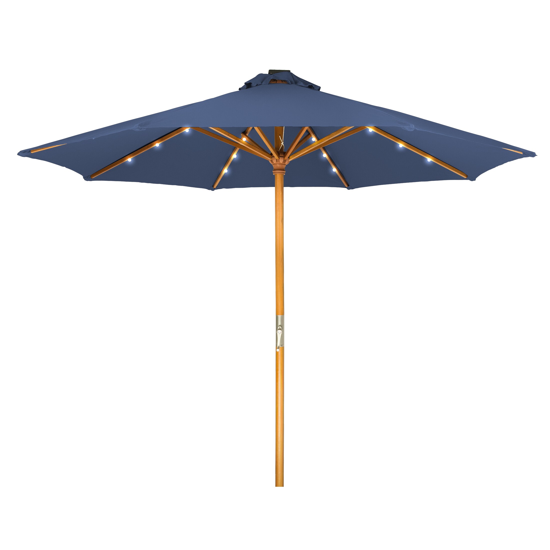 Shop Black Friday Deals On Trademark Innovations 9 Foot Solar Powered Led Lit Wood Frame Patio Umbrella Overstock 16251938