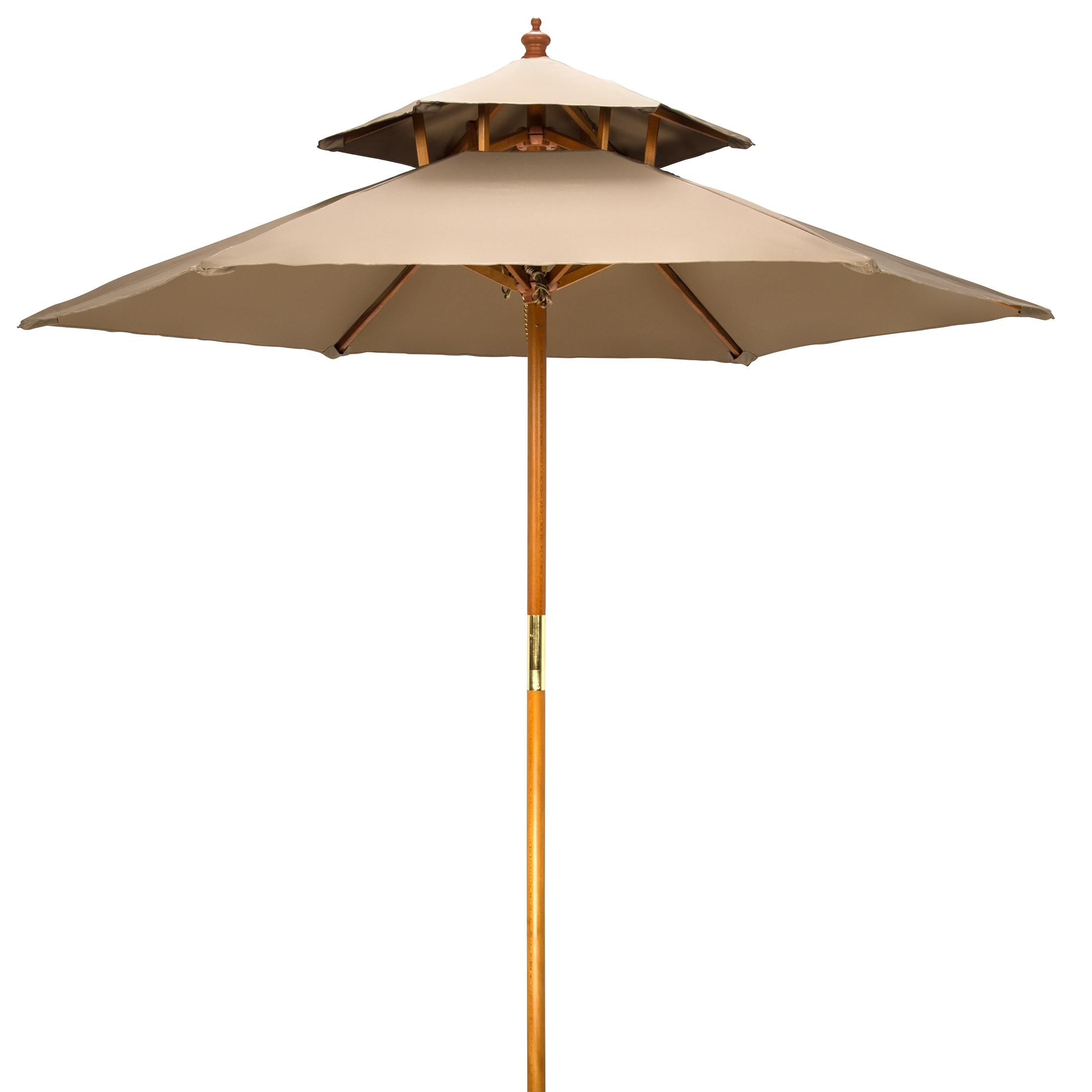 7' Wood 2 Tier Pagoda Style Patio Umbrella by Trademark Innovations -  Overstock - 16252127