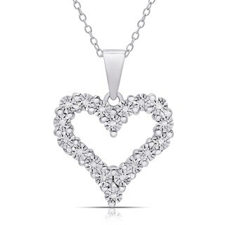 DB Designs Sterling Silver Diamond Accent Snake Heart Necklace 