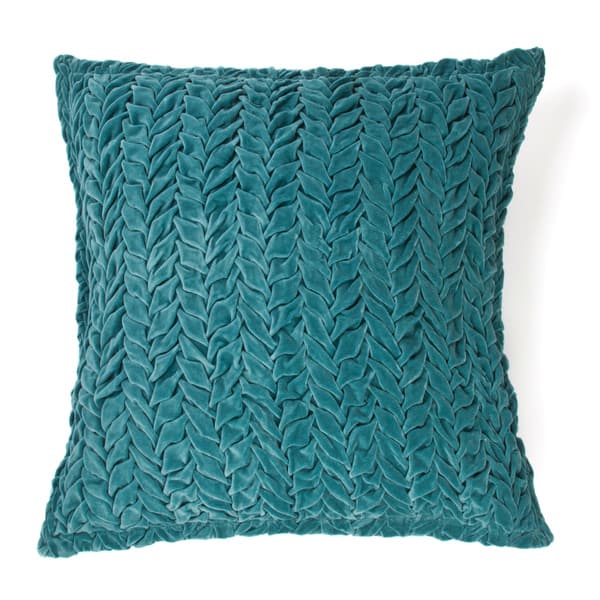 slide 1 of 1, Allie Teal Cotton Velvet Decorative Throw Pillow