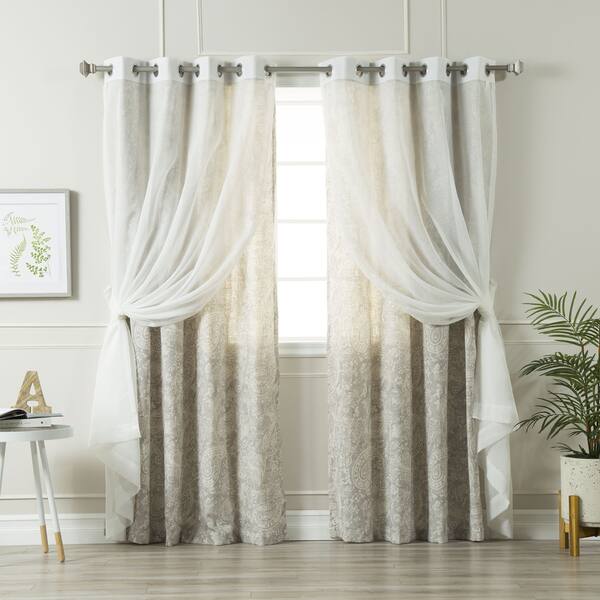 Shop Aurora Home Mix Match Sheer Linen And Paisley Watercolor 4