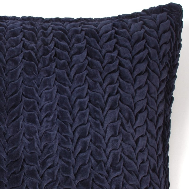 Allie Indigo Cotton Velvet Decorative Throw Pillow