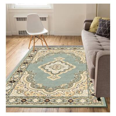 Well Woven Eastgate Traditional Medallion Blue Area Rug - 9'3" x 12'6"