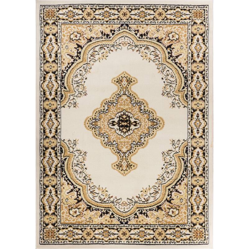 Well Woven Eastgate Traditional Medallion Ivory Area Rug - 9'3" x 12'6"