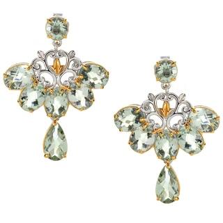 Palladium Silver Gemstone Earrings The Best Deals For Dec Michael Valitutti Palladium Silver Montezuma Green Amethyst Fan Dangle Earrings