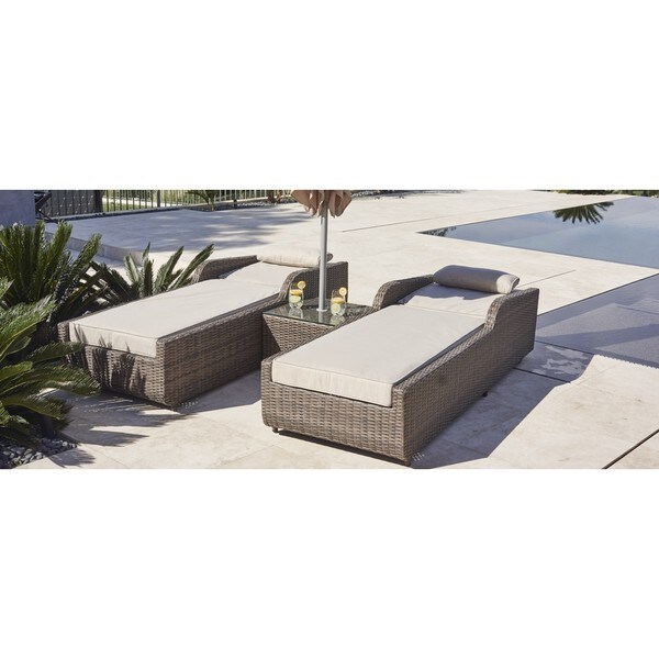 sun lounger with armrests