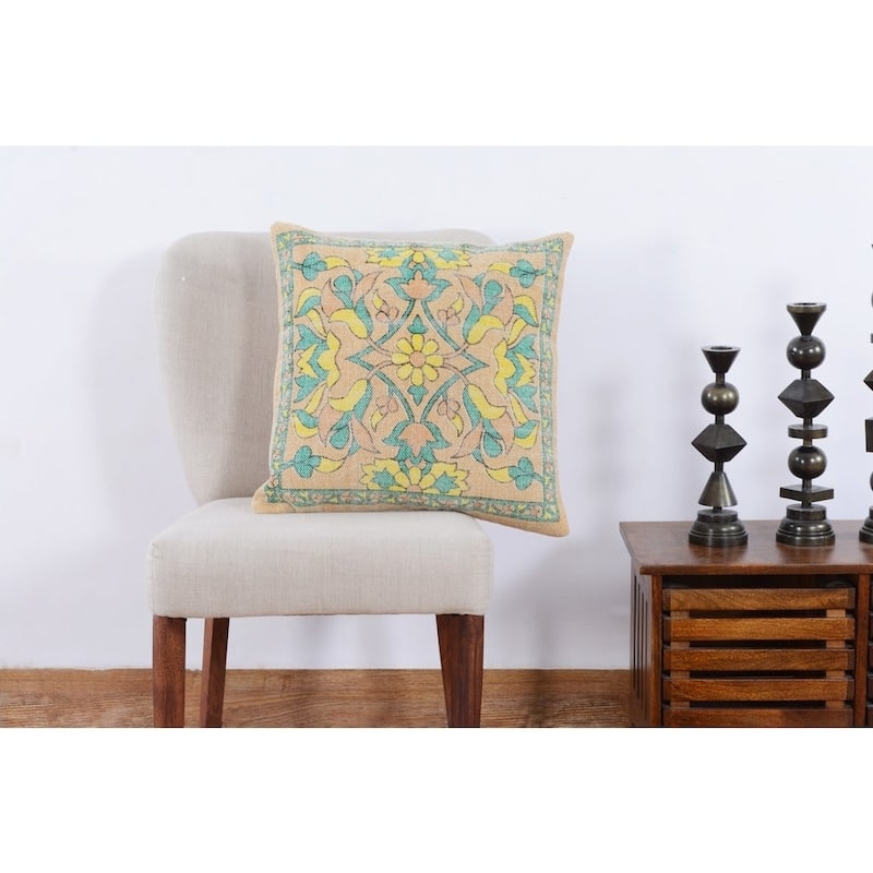 HERAT ORIENTAL Handmade 20" Cotton Throw Pillow, Set of 2