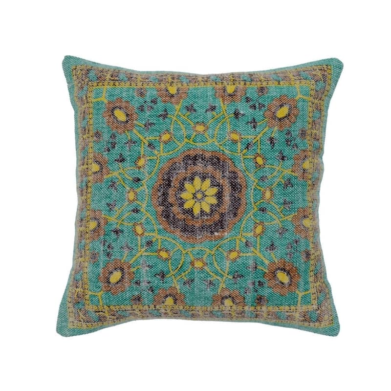 Handmade Cotton Throw Pillow, Set of 2 (India) - 20" x 20"