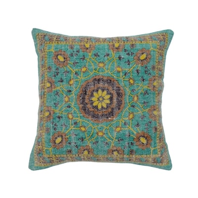Handmade Cotton Throw Pillow, Set of 2 (India) - 20" x 20"
