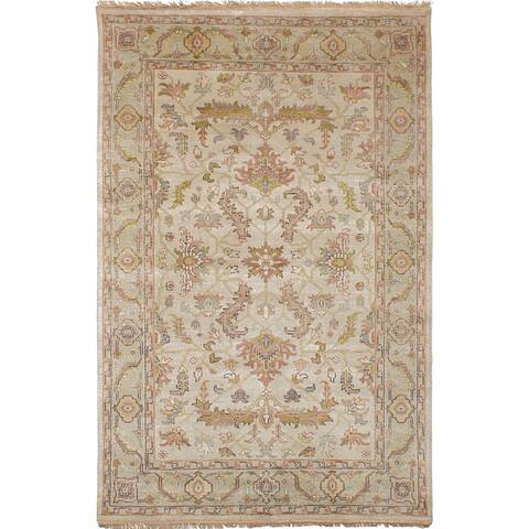 Hand-knotted Jules Serapi Ivory Wool Rug