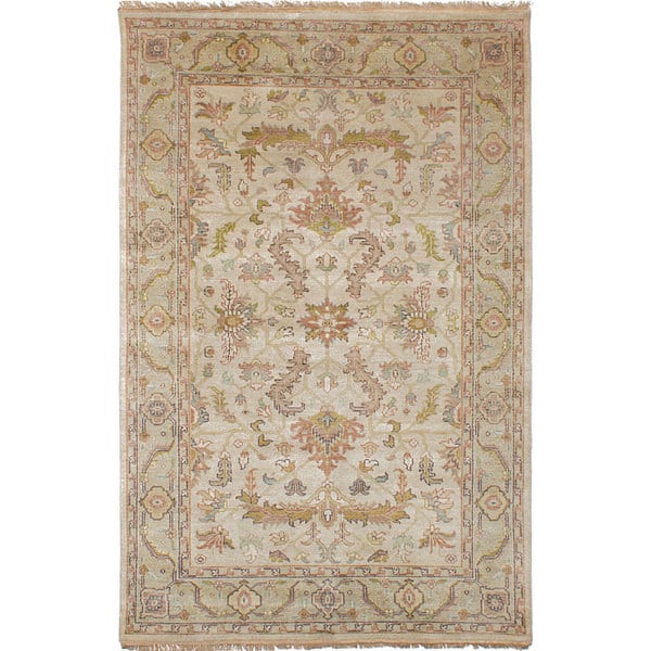 slide 1 of 2, Hand-knotted Jules Serapi Ivory Wool Rug