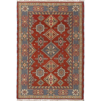Hand-knotted Royal Kazak Copper Wool Rug - 4'1 x 6'0/4'1" x 6'0"