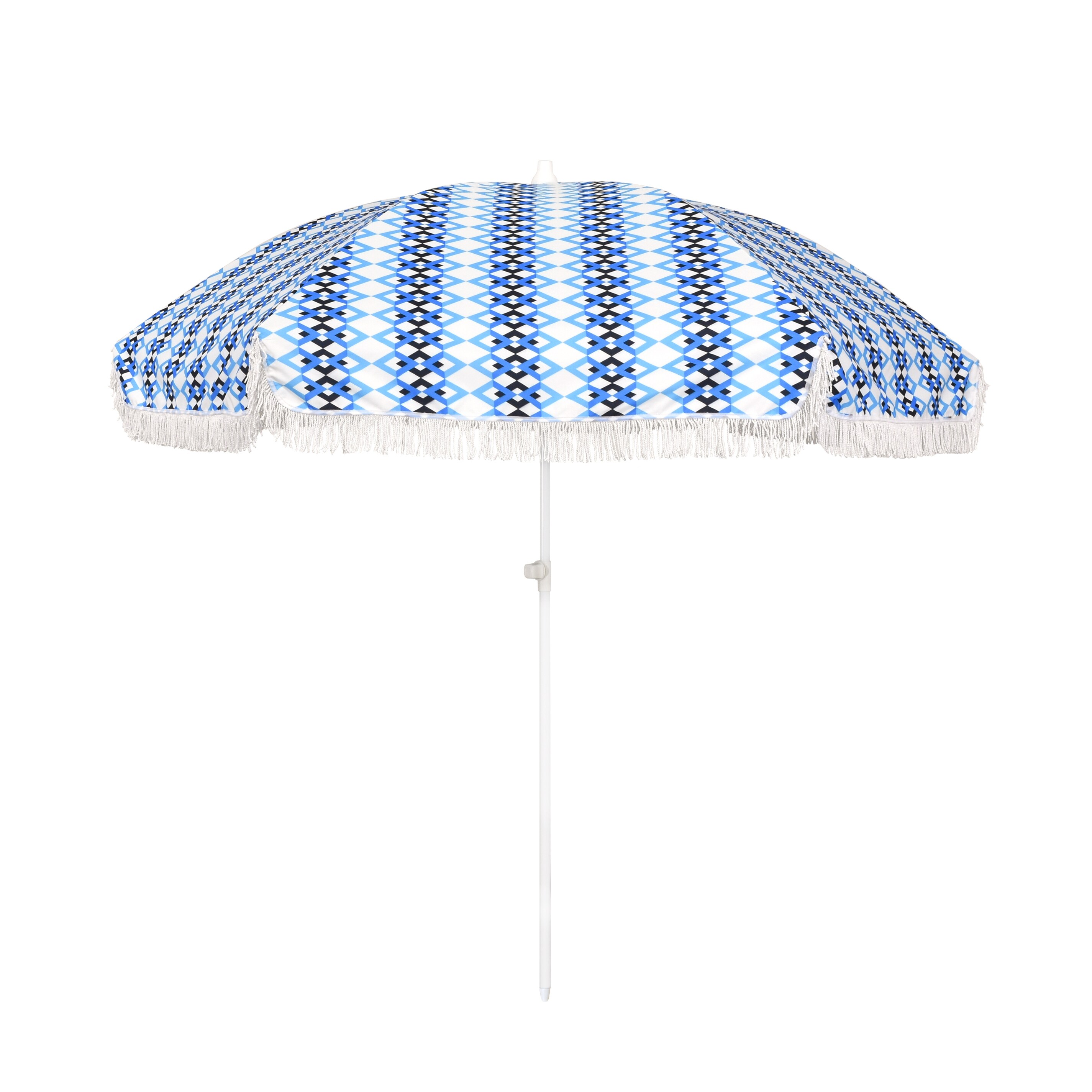 6 5 Foot Round Push Open Fibergl Rib Fringed Beach Umbrella Set 6 5 Foot Round Push Open Fibergl Rib Fringed Beach Umbrella Set