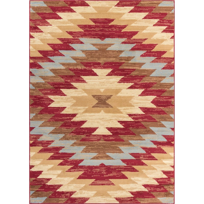 Well Woven Eastgate Traditional Southwestern Red Area Rug - 8'2" x 9'10"