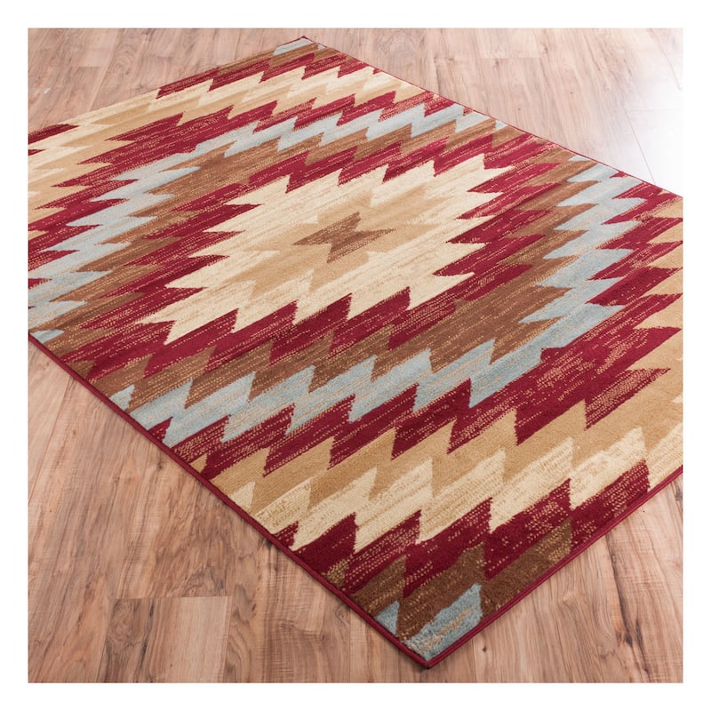 Well Woven Eastgate Traditional Southwestern Red Area Rug - 8'2" x 9'10"