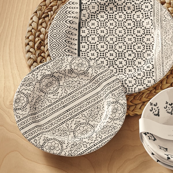 TAG Henna Bamboo Melamine Salad Plate Set Of 4