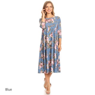 Women's Floral Pattern Paneled Detail Dress - Overstock ...