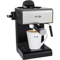 Mr. Coffee 4-Cup Steam Espresso and Cappuccino Maker Stainless Steel/Black  - Bed Bath & Beyond - 19434285