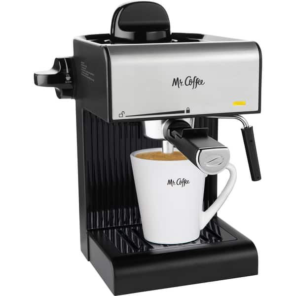 Mr. Coffee 4-Shot Steam Espresso, Cappuccino, and Latte Maker Black