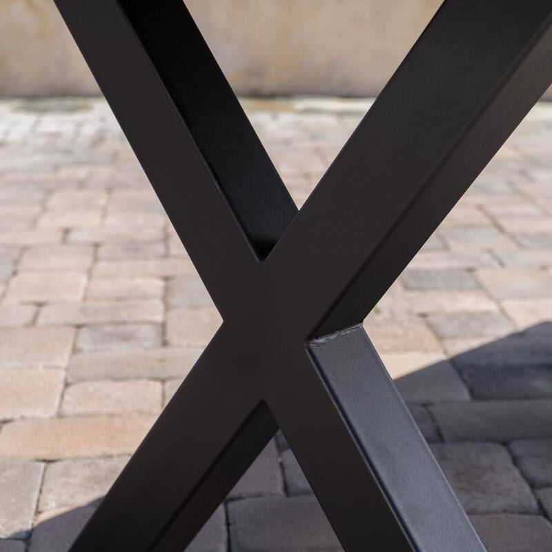 Goleta Outdoor Rectangle Lightweight Concrete Dining Table by