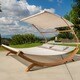 Marrakech Outdoor Wood Sunbed with Canopy by Christopher Knight Home - Thumbnail 10