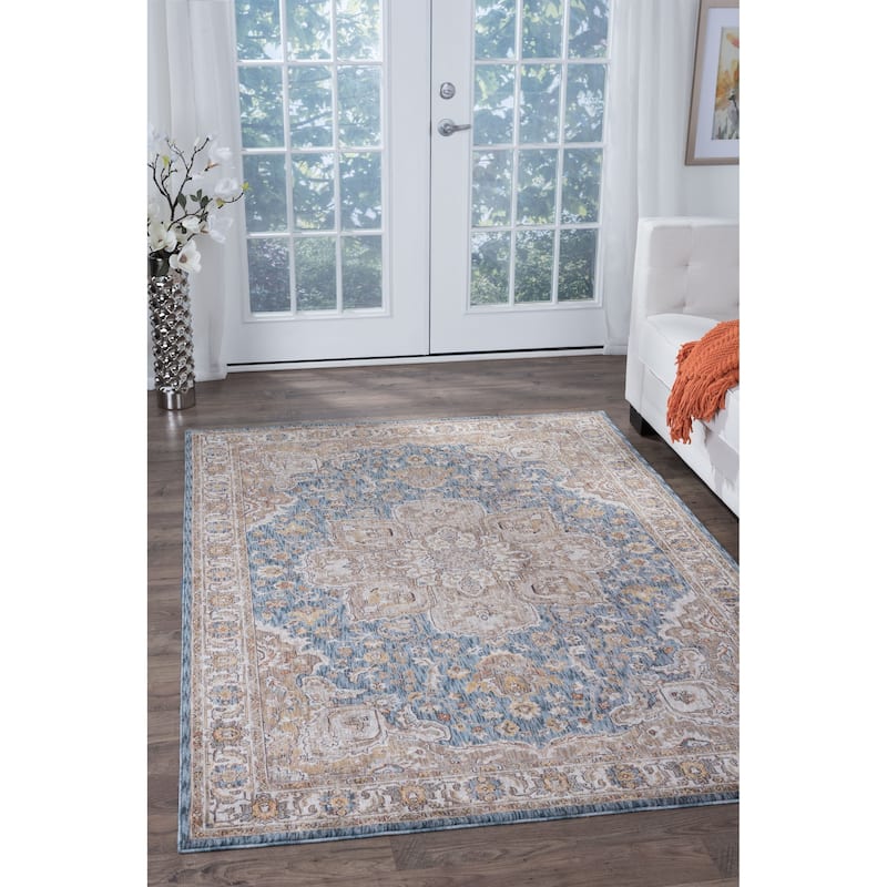 Fairfax Traditional Oriental Indoor Area Rug - 7'10 x 10'3 - navy