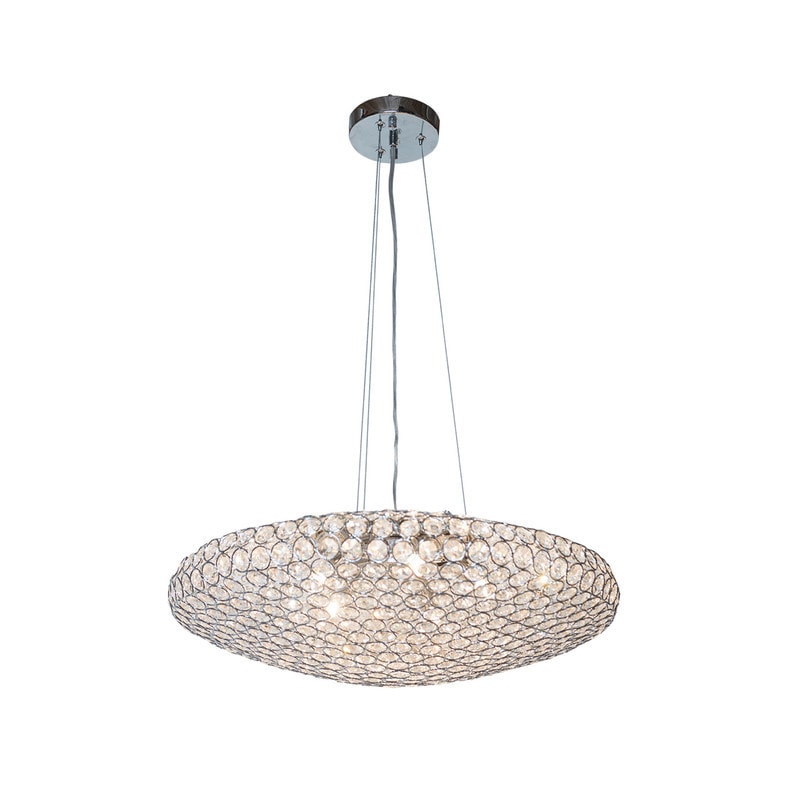 Chrome Crystal Circles Pendant-shaped Petit Chandelier (Chandelier) - Chandeliers For Bedrooms by Overstock.com
