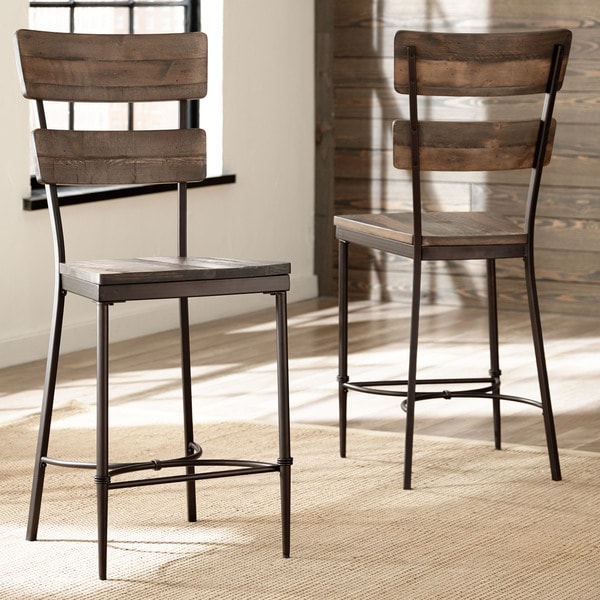 Carbon loft roxie distressed 2024 walnut swivel counter stool