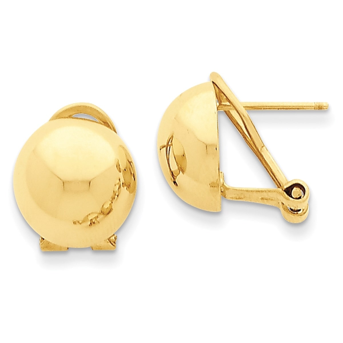 14k Yellow White Rose Gold Round Hoops Curved Earrings Hollow Polished Solid