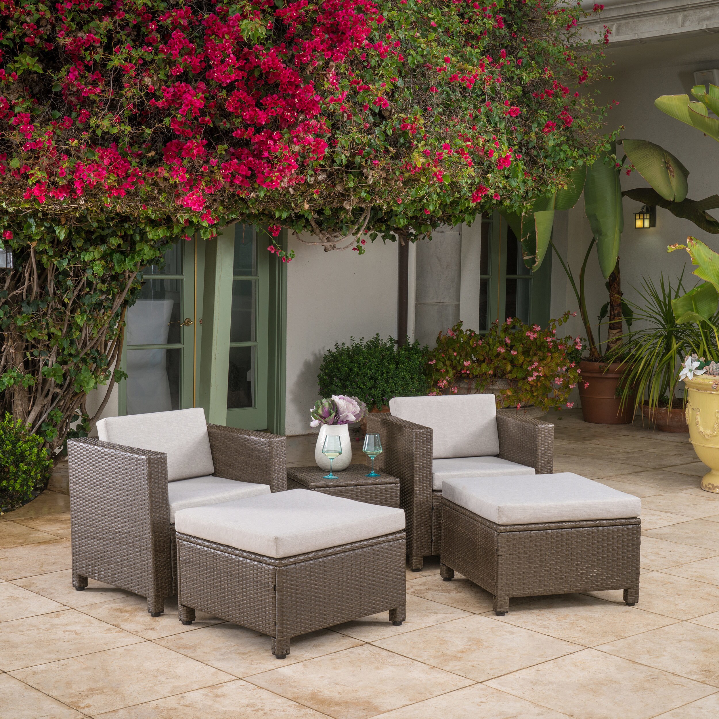 christopher knight home wicker 10 piece patio set