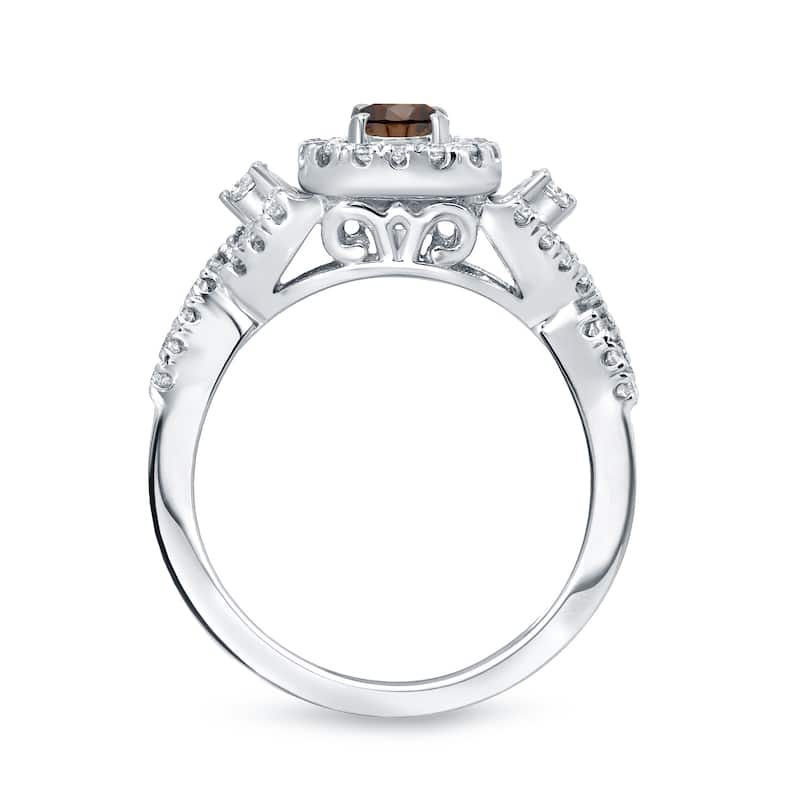 Auriya Round 4/6ct TDW Infinity Brown Diamond Halo Engagement Ring 14k Gold (H-I, I1-I2)