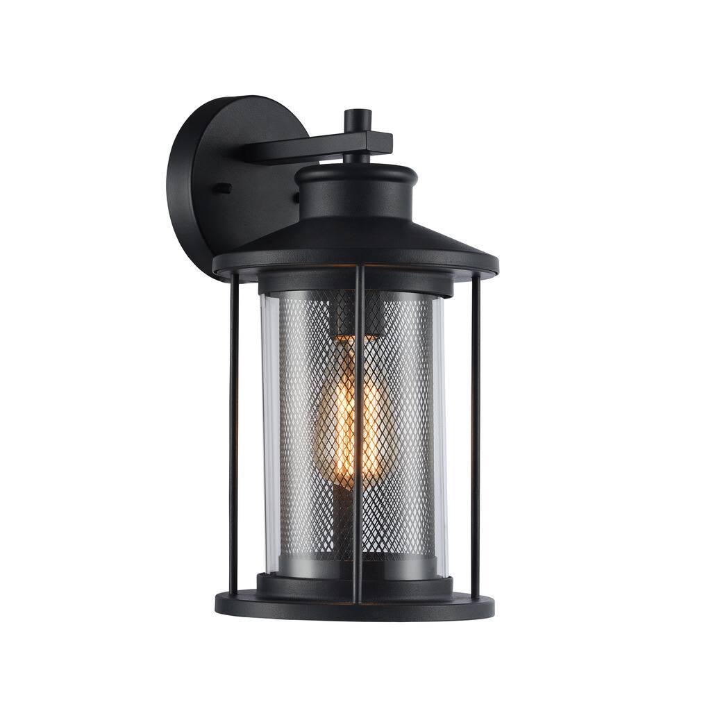 Crichton 1-light Textured Black Outdoor Wall Lantern