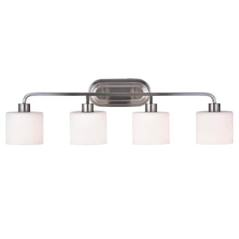 Leia Collection 4-light Brushed Nickel Bath/Vanity Fixture