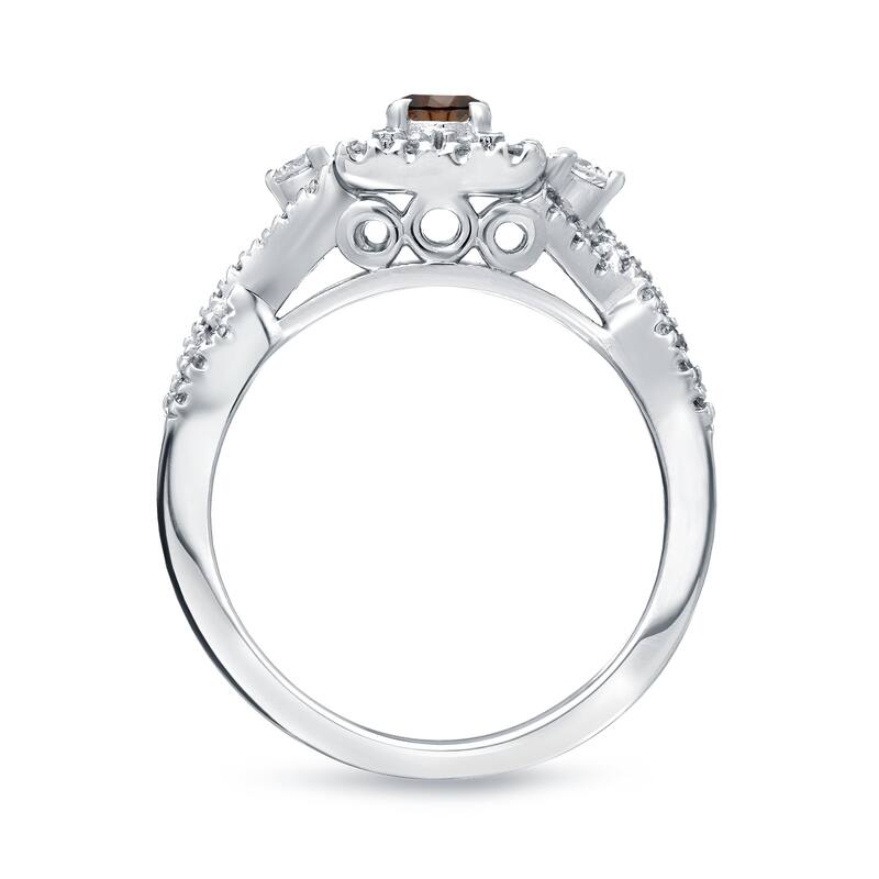 Auriya Vintage 4/6ct TW Brown Diamond Halo Engagement Ring 14K Gold