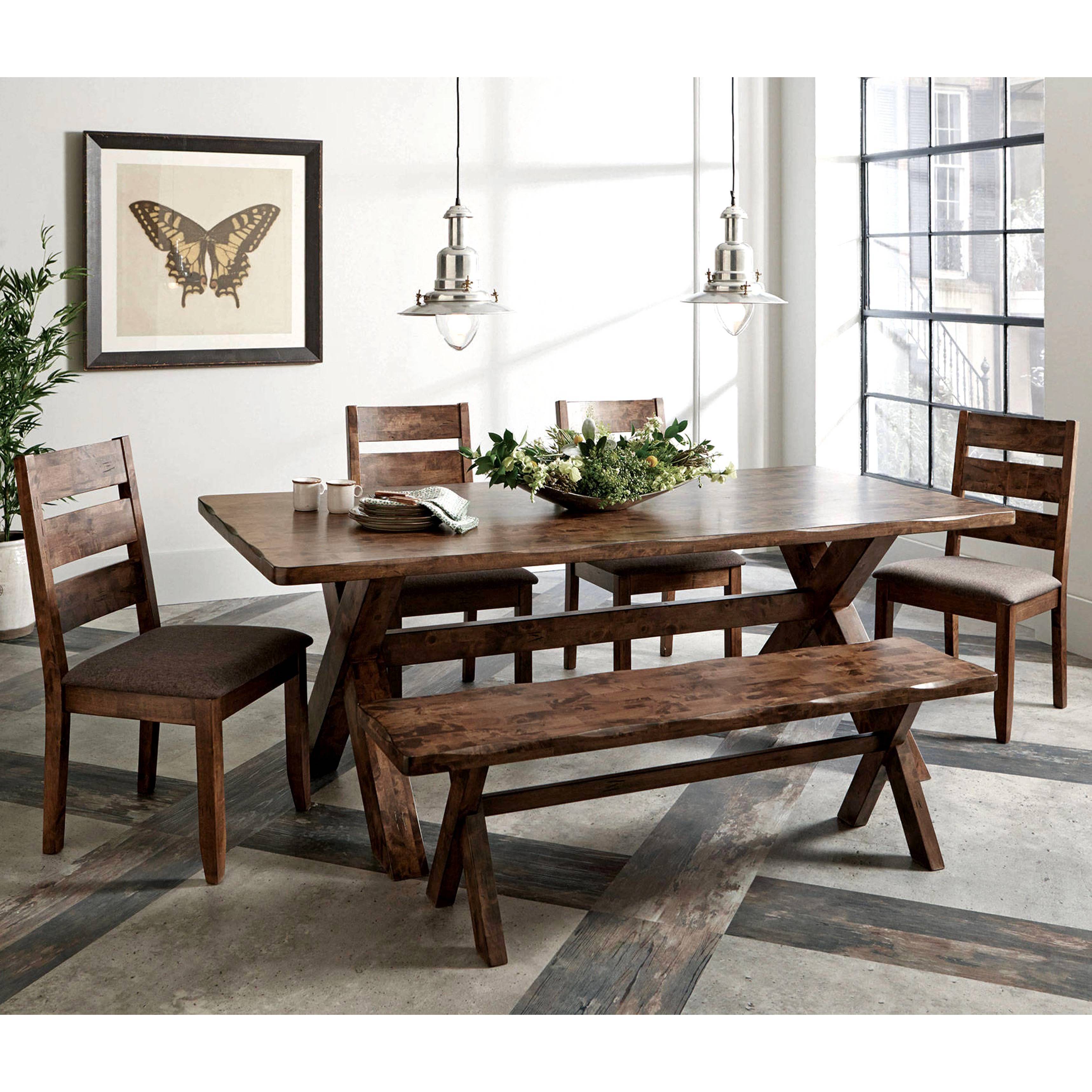 Rustic Knotty Burl Designed Country Style Dining Set Overstock 16280418
